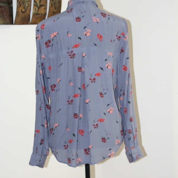 Lucky Brand long sleeve hidden button down blouse - Picture 3 of 7